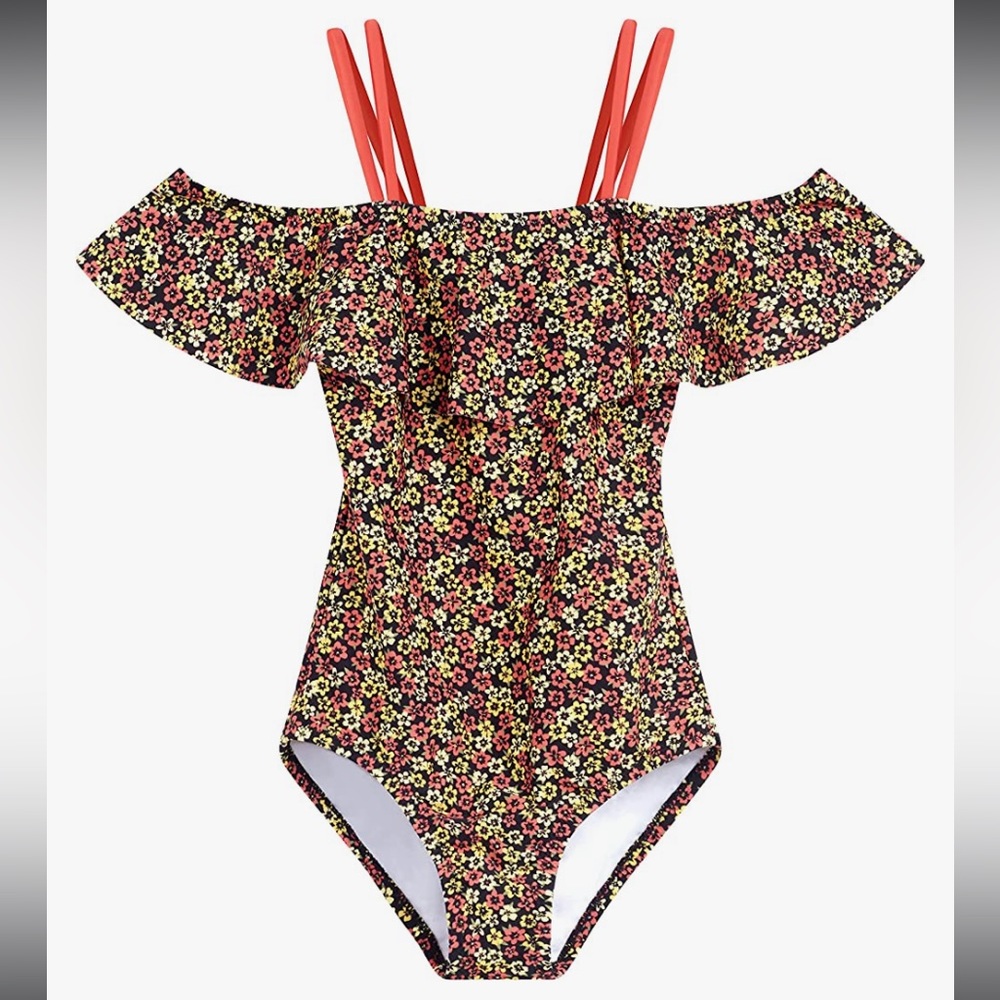 Girls Off the Shoulder One Piece Swimsuit NWT